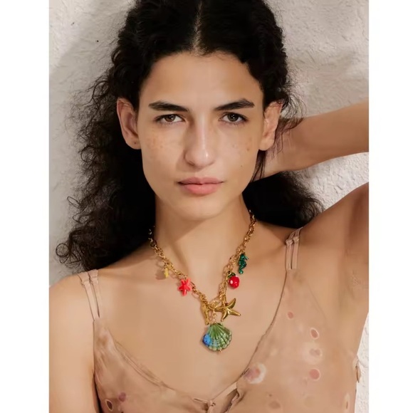 Golden Ocean Charm 18K Gold Stainless Steel Waterproof Necklace - Picture 6 of 15